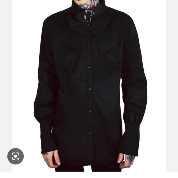 Killstar Other - Killstar Le Stat Ruffle Button Down Shirt